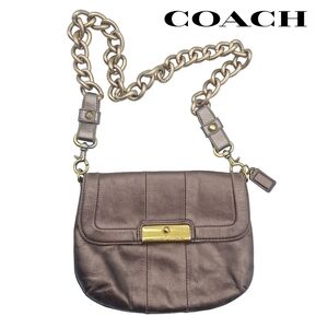 Vintage Coach Kristen Bronze Convertible Leather Clutch Bag